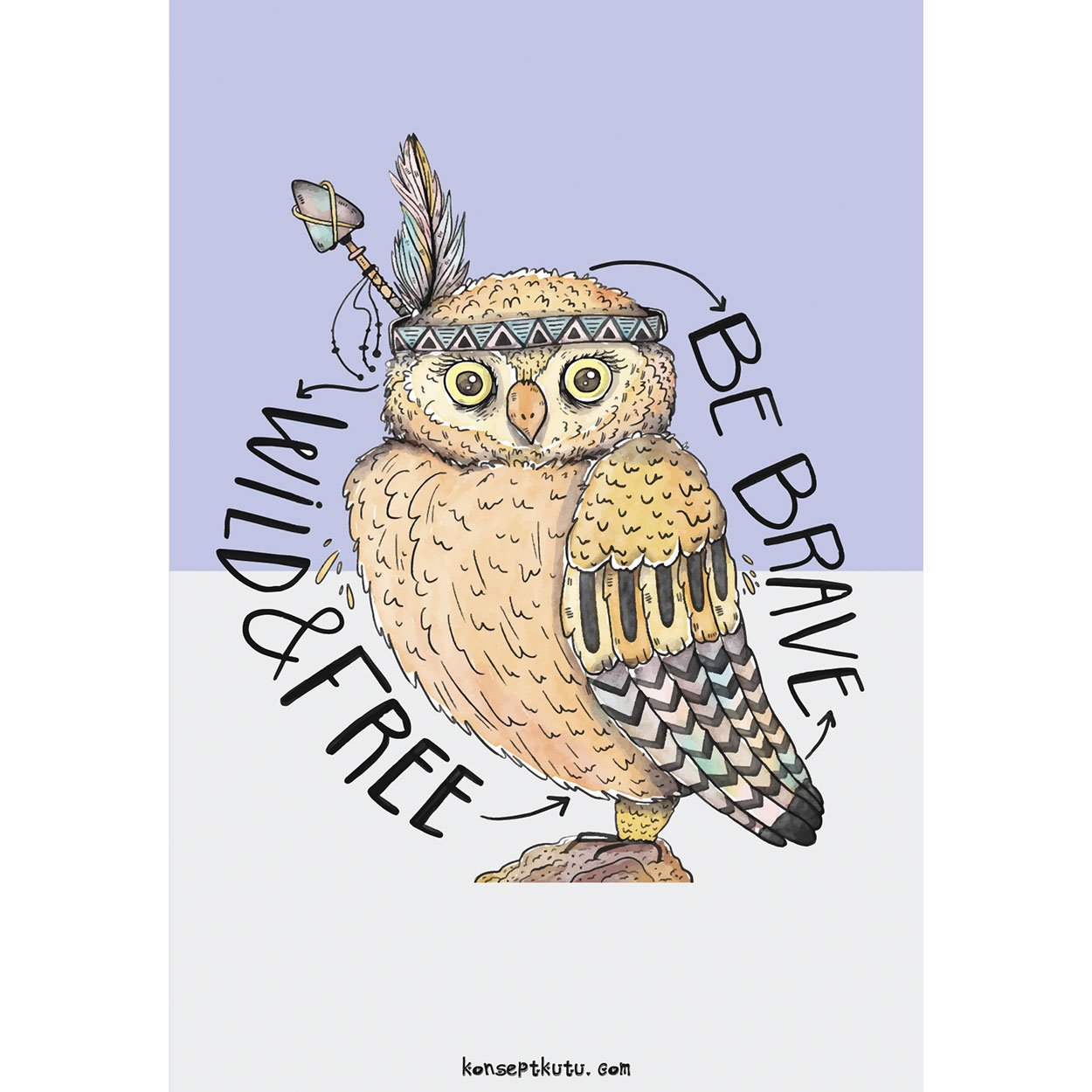 862206-be-brave-owl-motto-karti